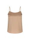 Ermanno Scervino Silk Tank Top With Round Neckline In Nude