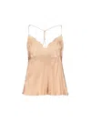 Ermanno Scervino Sleeved Top With Lace And Satin In Neutral
