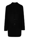 Ermanno Scervino Single-breasted Wool Coat With Elegant Embroidered Sleeves And Versatile Styling Op In Black