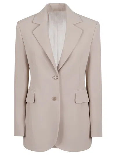 Ermanno Scervino Tailored Single Breasted Jacket With Flap Pockets In Neutral