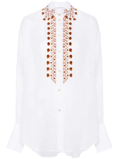 Ermanno Scervino Single-breasted Jacket With Embroidery In White
