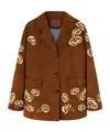 Ermanno Scervino Single-breasted Leather Jacket In Brown