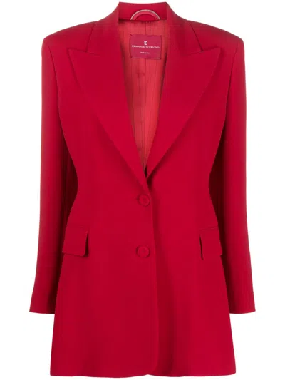 Ermanno Scervino Single-breasted Peak-lapels Blazer In Red