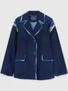 Ermanno Scervino Single-breasted Suede Jacket In Blau