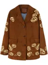 Ermanno Scervino Single-breasted Leather Jacket In Braun