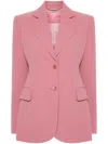 Ermanno Scervino Single-breasted Tailored Jacket With Notched Lapel In Pink