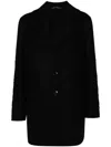 Ermanno Scervino Single-breasted Wool Coat With Elegant Embroidered Sleeves And Versatile Styling Op In Black