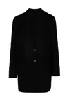 Ermanno Scervino Single-breasted Wool Coat With Elegant Embroidered Sleeves And Versatile Styling Op In Black