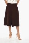 Ermanno Scervino Single-pleated Wide Leg Gaucho Pants In Brown