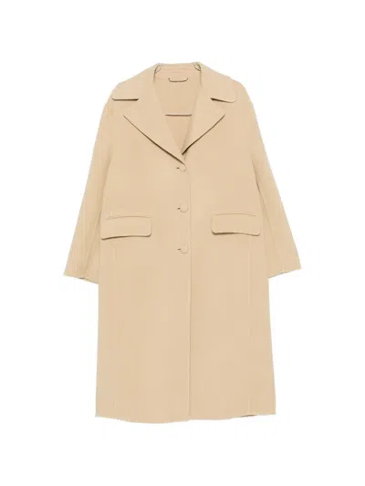 Ermanno Scervino Single-breasted Flap-pocket Coat In Neutral
