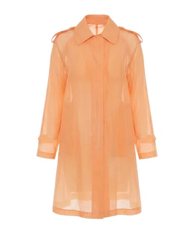 Ermanno Scervino Single-breasted Trench Coat In Orange