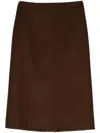 Ermanno Scervino Tailored Straight-cut Wool Skirt In Brown