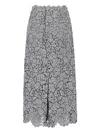 Ermanno Scervino Floral-lace Scalloped Hem Skirt In Gray