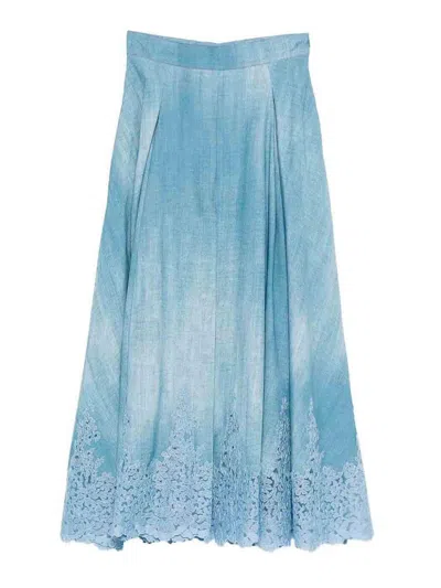 Ermanno Scervino Skirt With Embroidery In Multi