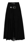 Ermanno Scervino Pleated Maxi Skirt With High Waist In Nero