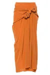 Ermanno Scervino Skirt With Knot In Marrone Marroni