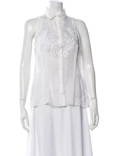 Pre-owned Ermanno Scervino Sleeveless Blouse In White