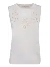 ERMANNO SCERVINO SLEEVELESS BRODERIE ANGLAISE TANK TOP