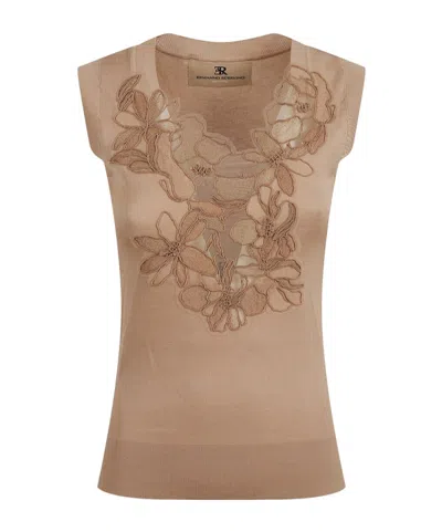 Ermanno Scervino Sleeveless Vest In Brown