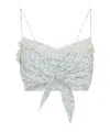 Ermanno Scervino Top Bow Detail Floral Pattern Lace In White