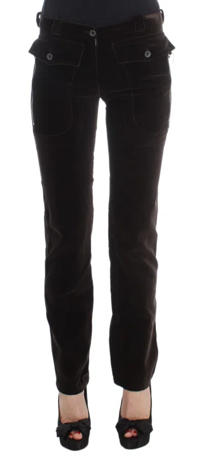 Ermanno Scervino Cotton Velvet With Cargo Pockets Trousers In Brown