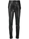Ermanno Scervino Slim-fit Pants With Leather-like Finish In Black