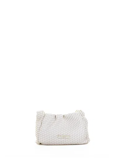 Ermanno Scervino Small Hobo Shoulder Bag In Ivory Leather