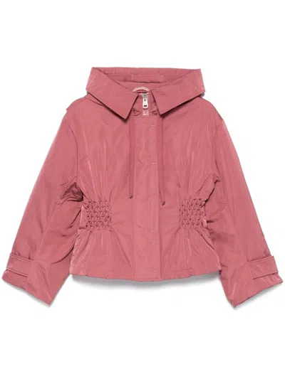 Ermanno Scervino Smocked Hooded Jacket In Pink