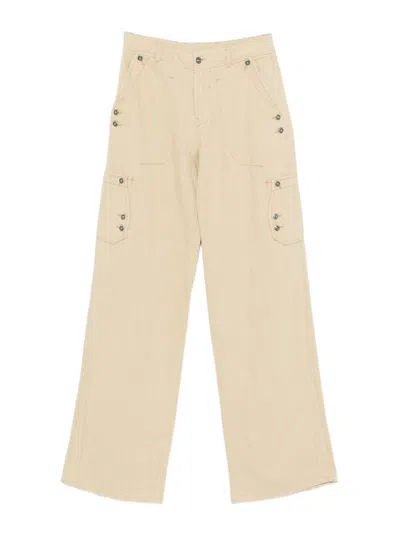 Ermanno Scervino Soft Jeans In Beige Linen And Cotton In Yellow