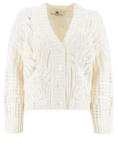 Ermanno Scervino Soft Knit Cardigan In White