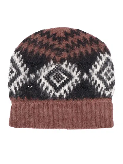 ERMANNO SCERVINO SOFT TEXTURED KNITTED BEANIE WITH RIBBED KNIT PATTERN