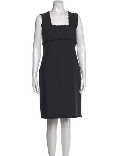 Pre-owned Ermanno Scervino Square Neckline Knee-length Dress In Gray