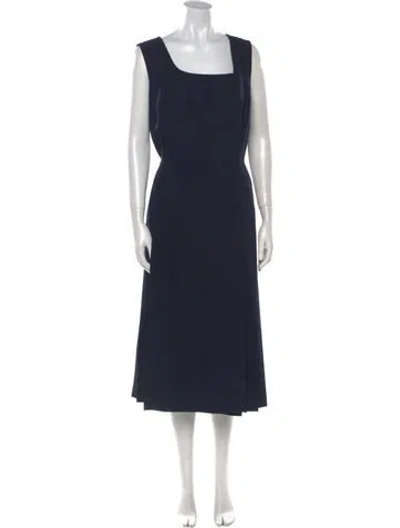 Pre-owned Ermanno Scervino Square Neckline Midi Length Dress In Blue