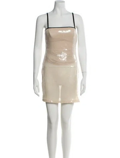 Pre-owned Ermanno Scervino Square Neckline Mini Dress In Neutral
