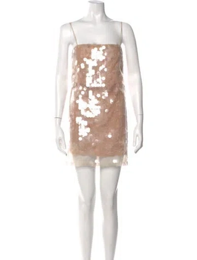 Pre-owned Ermanno Scervino Square Neckline Mini Dress In Neutral