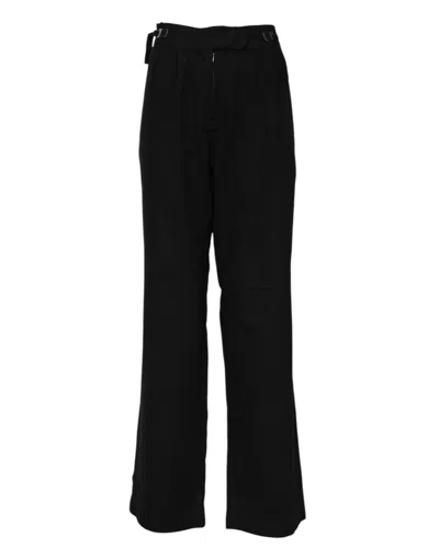 Ermanno Scervino Straight Fit High Waist Women's Pants In Black