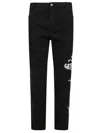 Ermanno Scervino Straight-leg Black Jeans With Artistic Embroidery In Black