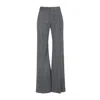 Ermanno Scervino Wide-leg High Waist Trousers With Herringbone Pattern In Gray