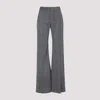 Ermanno Scervino Wide-leg Viscose Pants With Herringbone Patternwaist In Gray
