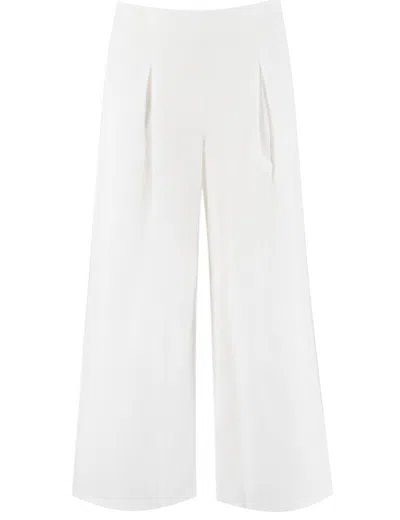 Ermanno Scervino Straight Wide-leg Trousers With Side Pleats In White