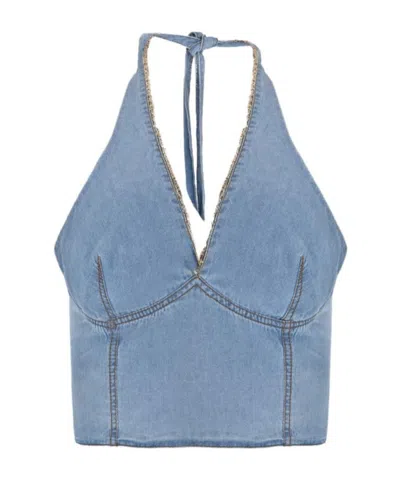 Ermanno Scervino Strap-up Top In Blue