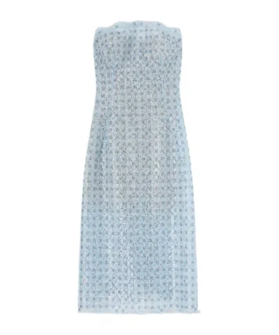 Ermanno Scervino Strapless Bustier Dress In Rhinestones, Crystals And Rebrodé Lace In Multi