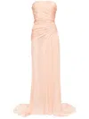 Ermanno Scervino Strapless Draped Gown In Pink