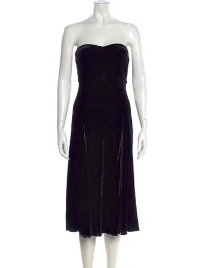 Pre-owned Ermanno Scervino Strapless Knee-length Dress In Black