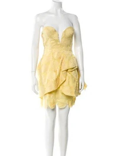 Pre-owned Ermanno Scervino Strapless Mini Dress In Yellow