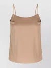 Ermanno Scervino Silk Tank Top With Round Neckline In Neutral