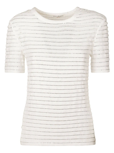 Ermanno Scervino Stripe Pattern Studded T-shirt In White