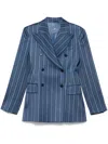 Ermanno Scervino Striped Blazer In Blue
