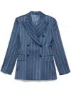 Ermanno Scervino Striped Blazer In Blue