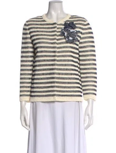 Pre-owned Ermanno Scervino Striped Crew Neck Sweater In Neutral